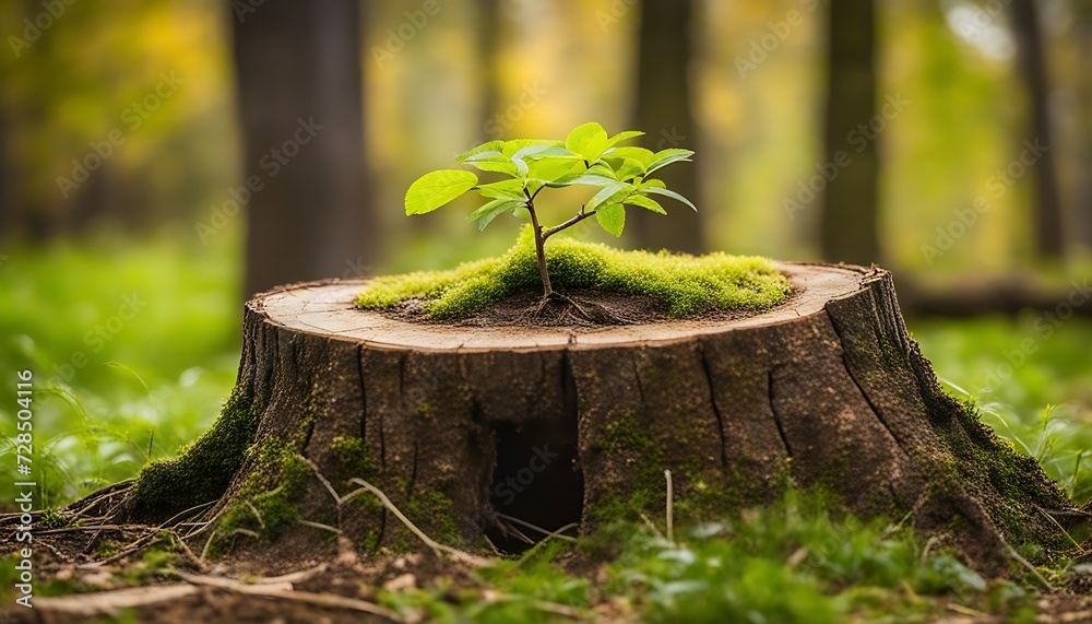 Obraz premium young plant in nature with sunshine - new beginning concept. 