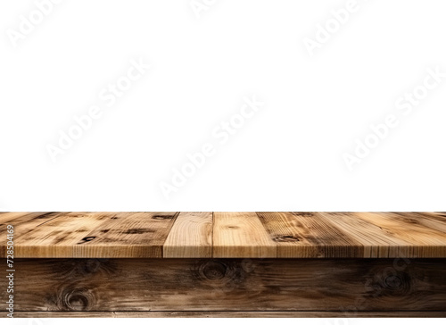 Empty wooden table for product placement, illustration PNG element cut out transparent isolated on white background ,PNG file ,artwork graphic design.