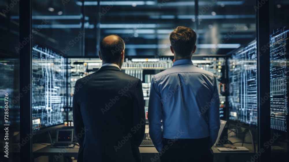 IT specialists confer at a meeting and discuss news in the computer industry IT specialists confer at a meeting and discuss news in the computer industry