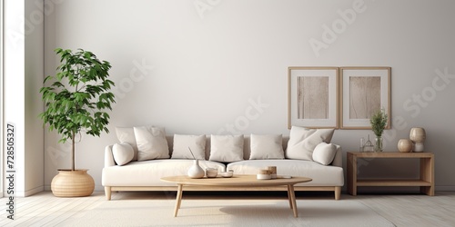 Living room featuring a stylish sofa and table. © Lasvu