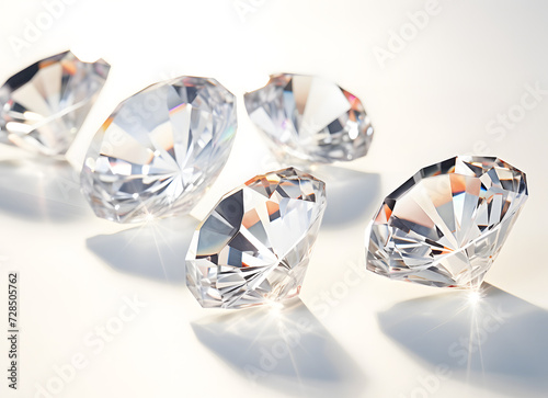 a set of diamonds on white background  