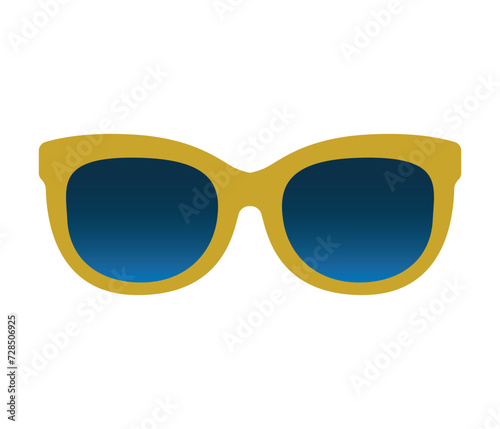 Sunglasses with blue lenses. Stylish accessory. Isolated vector illustration for your design
