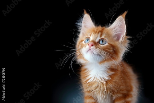 A mesmerizing malayan kitten gazes up with piercing blue eyes, captivating all with its graceful feline presence