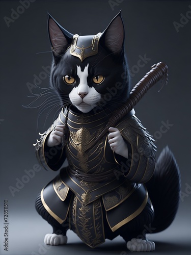 black cat in kung fu costume