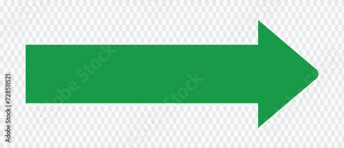 Green arrow to the right . vector, isolated. Green arrow isolated on transparency background