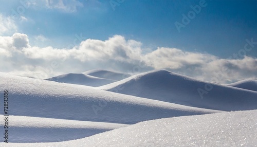 banner of sparkling fluffy white snow hills wintertime snow border
