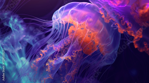 wallpaper of a jellyfish, high details 