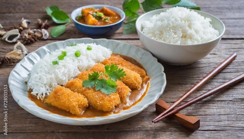 katsu curry and rice created with technology