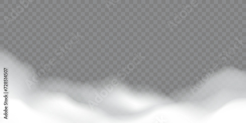 White realistic clouds on transparent cut-out background