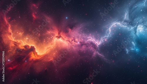 Dreamy Space Theme with Glass Blur  Abstract Gradient Nebulae and Stars