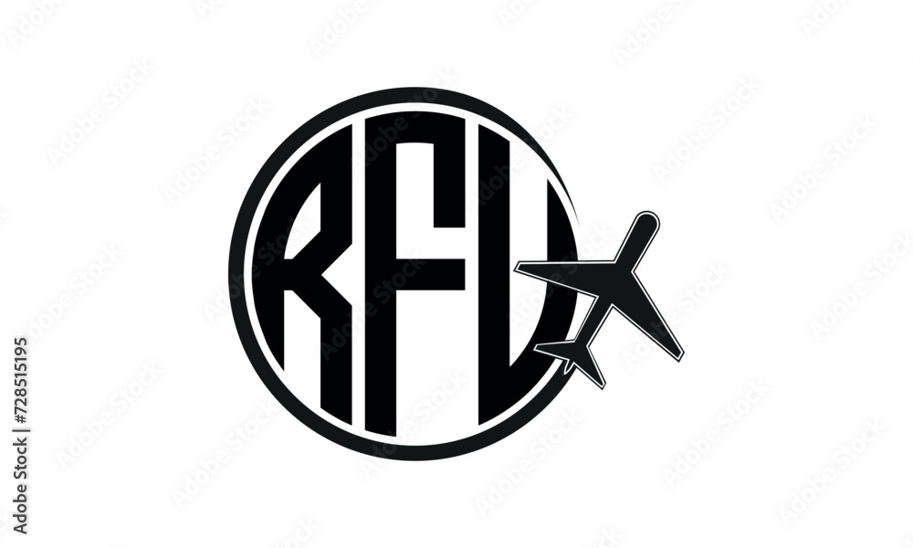 RFU three initial letter circle tour & travel agency logo design vector ...