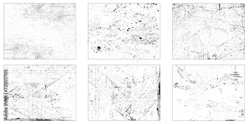 Six grunge texture collection. Grunge background. Abstract vector template.