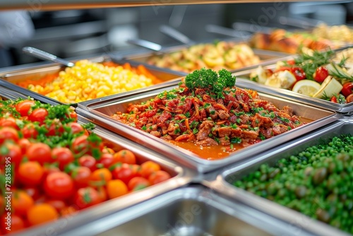 An abundant display of fresh, nutrient-rich produce and whole foods fills a buffet table, offering a mouth-watering spread for vegetarians, vegans, and health-conscious individuals to indulge in the  © Sasa