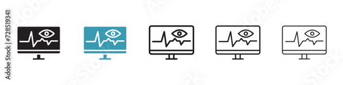 Surveillance Dashboard Vector Icon Set. Monitoring Screen Vector Symbol for UI Design. photo