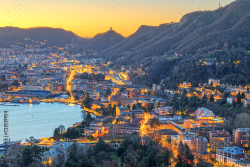 Como, Italy cityscape on the shores of Lake Como