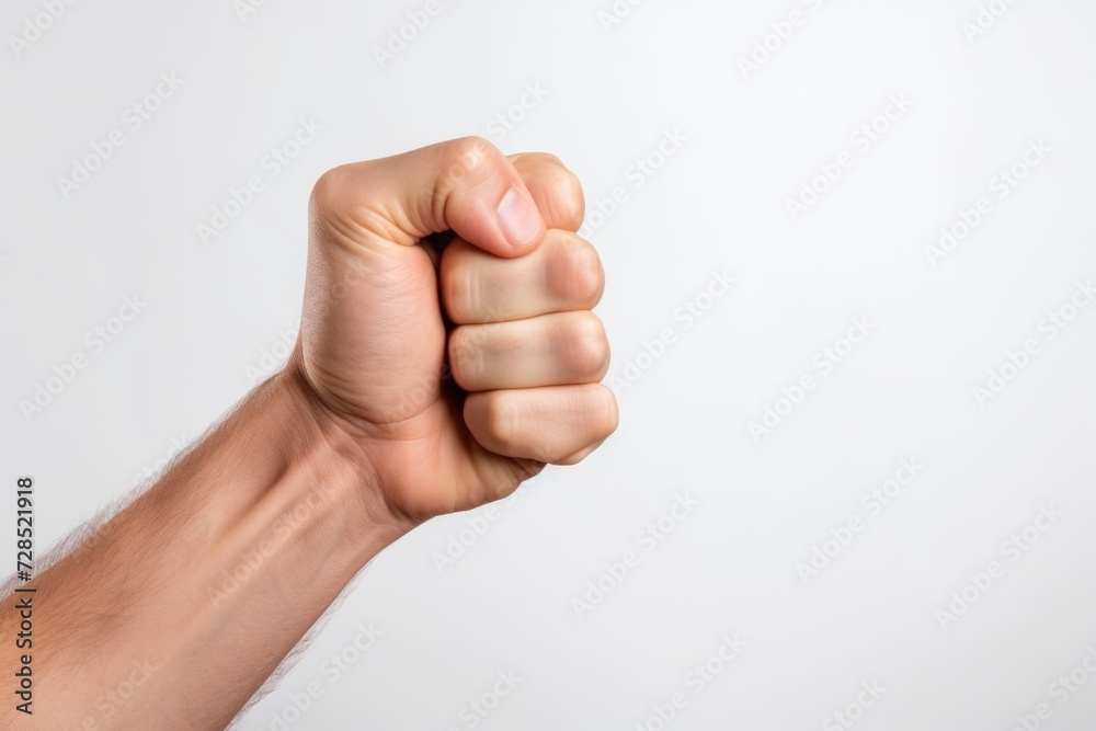 Clenched Fist Gesture for Number Zero Count. Man's Hand Isolated on White Background for Business Clenched Fist Gesture for Number Zero Count. Man's Hand Isolated on White Background for Business