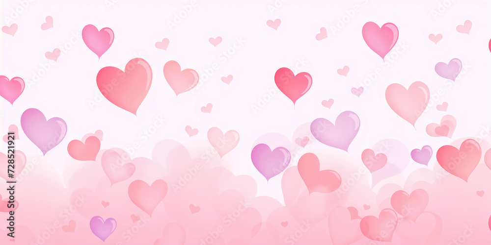 a doodle drawing of hearts cartoon simple, top page space