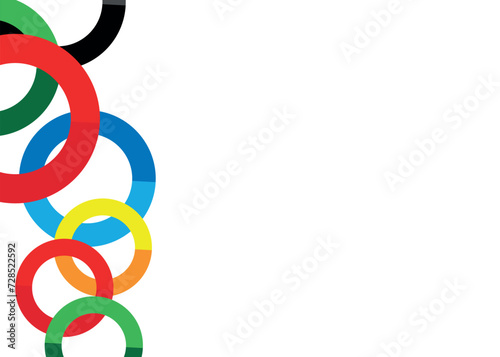 Colored rings on a white background. Abstract multicolored background. Vector graphics for design.