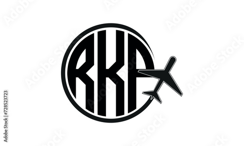 RKP three initial letter circle tour & travel agency logo design vector template. hajj Umrah agency, abstract, wordmark, business, monogram, minimalist, brand, company, flat, tourism agency, tourist photo