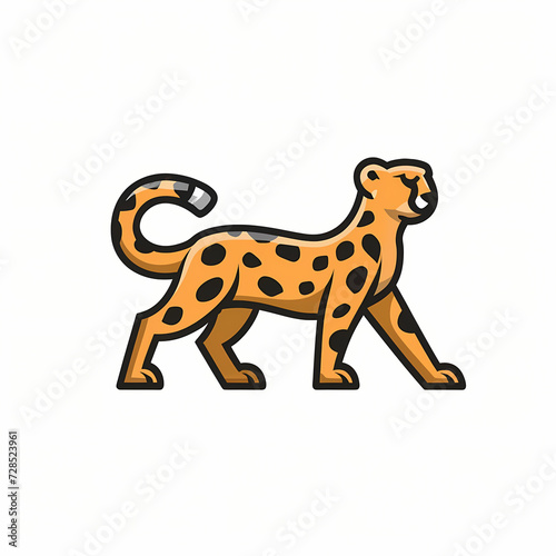 Cartoon logo of a vector captivating cheetah  animal nature icon isolated premium.
