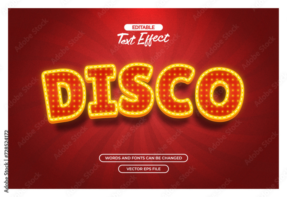 Disco editable text effect