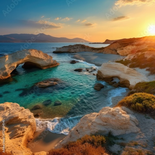 _Amazing_sunset_on_Milos_island._Sandy_
