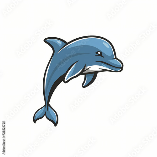 Cartoonish symbol of vector dolphin design, elegant and aquatic.