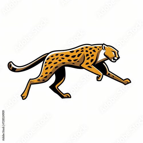 Elegant symbol of vector cheetah design, capturing speed.