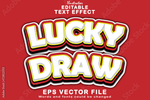 Editable lucky draw text effect