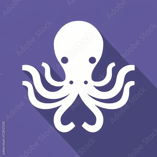 Flat design of vector octopus design, showcasing intelligence.