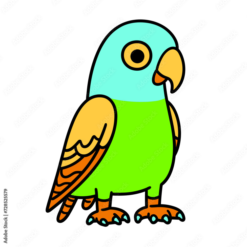 Fototapeta premium cartoon parrot on white
