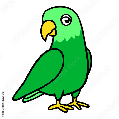 cartoon parrot on white