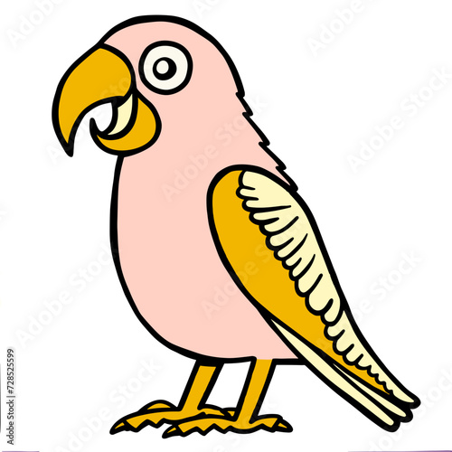 cartoon parrot on white