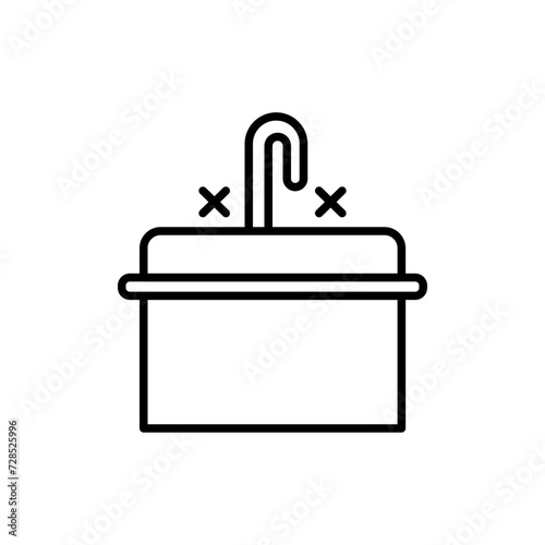 Sink outline icons, minimalist vector illustration ,simple transparent graphic element .Isolated on white background