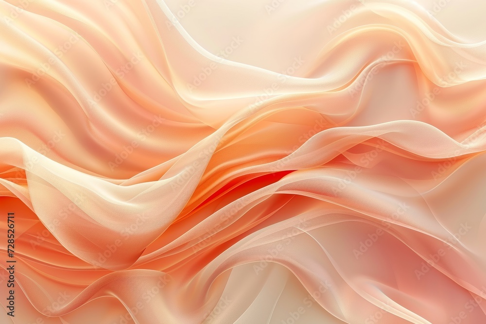 Fototapeta premium Gentle undulating waves in soft peach and white tones
