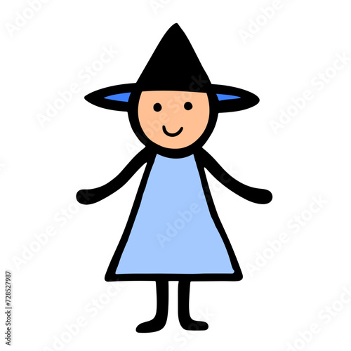 cartoon witch on white 