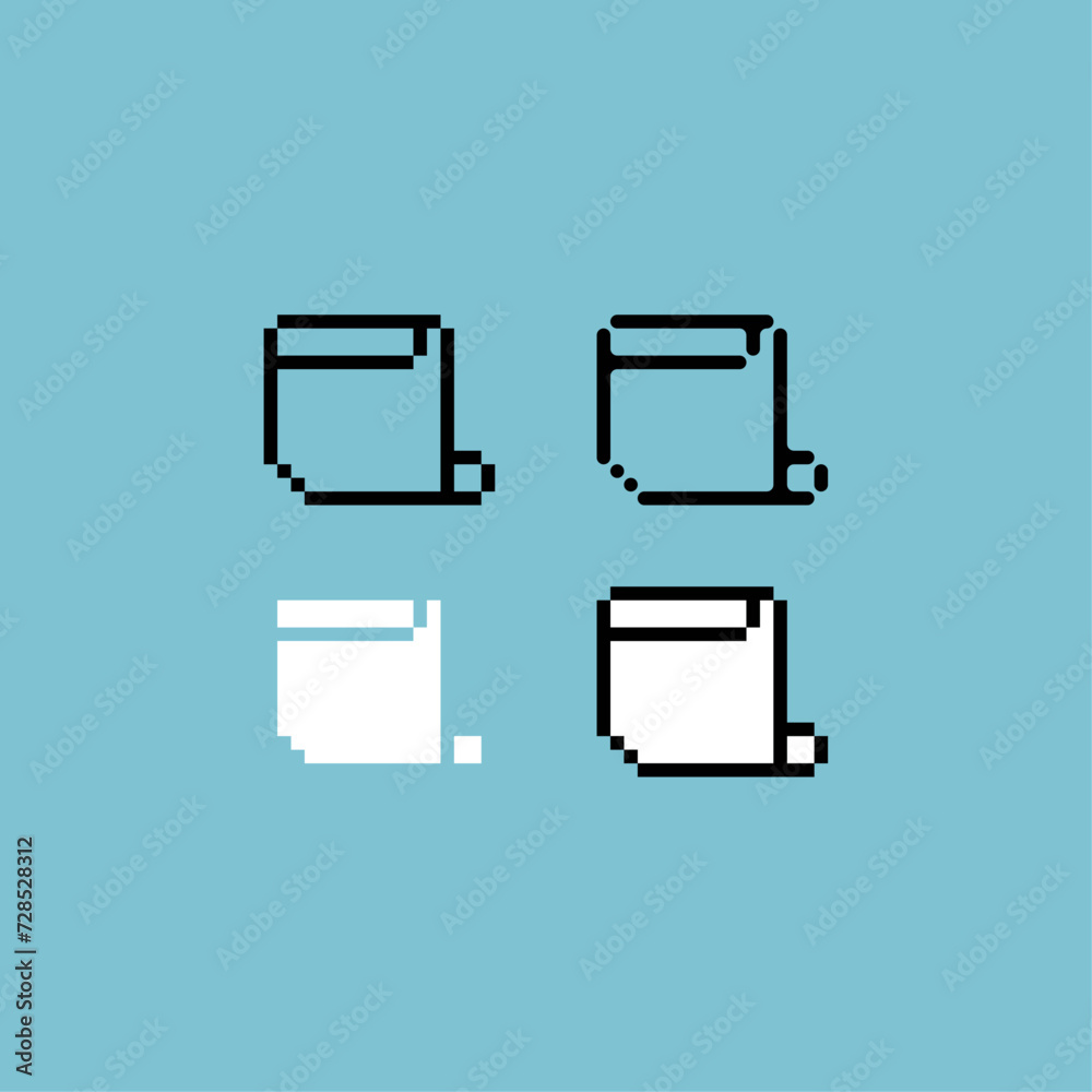 Pixel art outline sets icon of paper scroll logo variation color. Paper scroll icon on pixelated style. 8bits Illustration, perfect for design asset element your game ui. Simple pixel art icon asset. Pixel art outline sets icon of paper scroll logo variation color. Paper scroll icon on pixelated style. 8bits Illustration, perfect for design asset element your game ui. Simple pixel art icon asset.