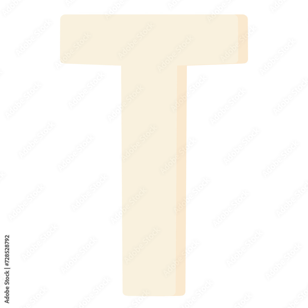 White letter t illustration 