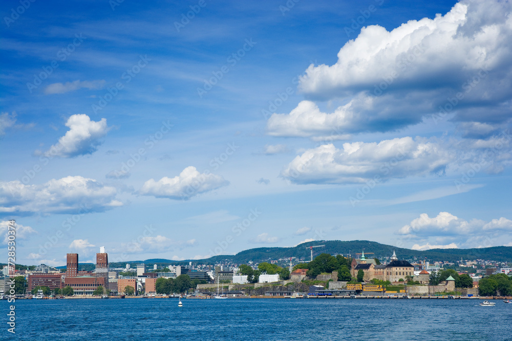 Panorama of Oslo from the Oslofjord, Norway