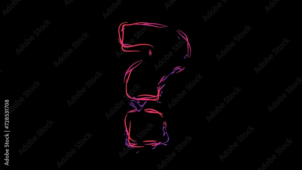 Dynamic Question Mark Question mark made of dynamic bright multicolor neon curves, electric ...