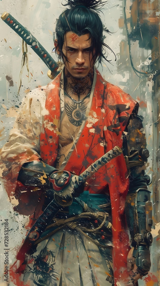 Southeast asian arrior with two swords Southeast asian arrior with two swords