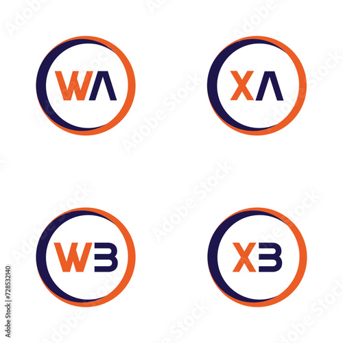 Free Download WAA,XA, WB,XB  Letter Logo Bundle Monogram set . icon, letter, vector, technology, business, art, symbol, set design . - GFXLoad
