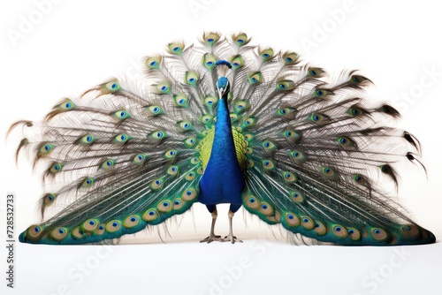 Peacock image isolated on white background. photo