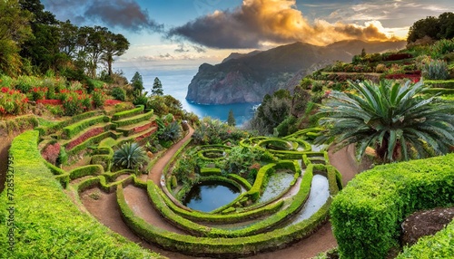 Botanical garden on a tropical island photo
