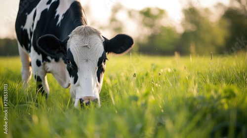 Grazing dairy cow. Generative AI