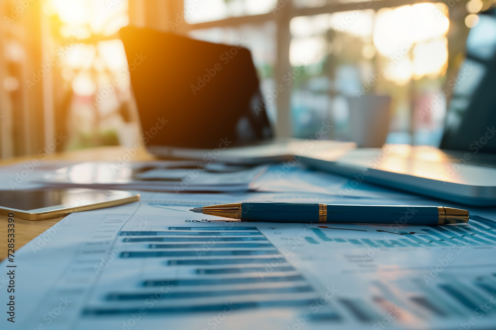 In the frame, a dedicated business expert is seen intently examining graphs and data charts. In the frame, a dedicated business expert is seen intently examining graphs and data charts.