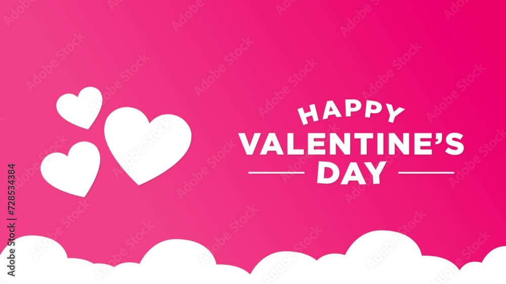 4K motion graphics animation of happy valentine's day. Romantic valentine's day background animation. 