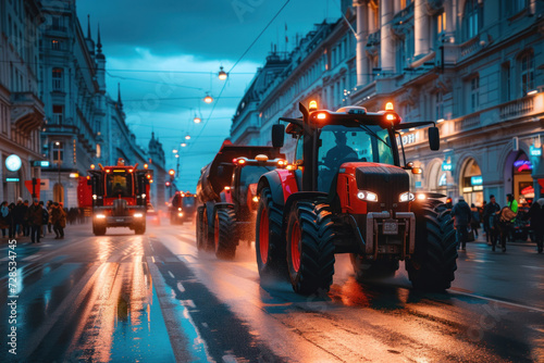 Fotografia Farmers' strike on tractors