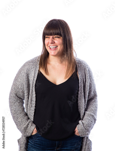Happy forty year old woman