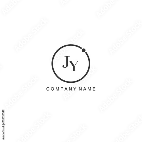 Initial JY letter management label trendy elegant monogram company